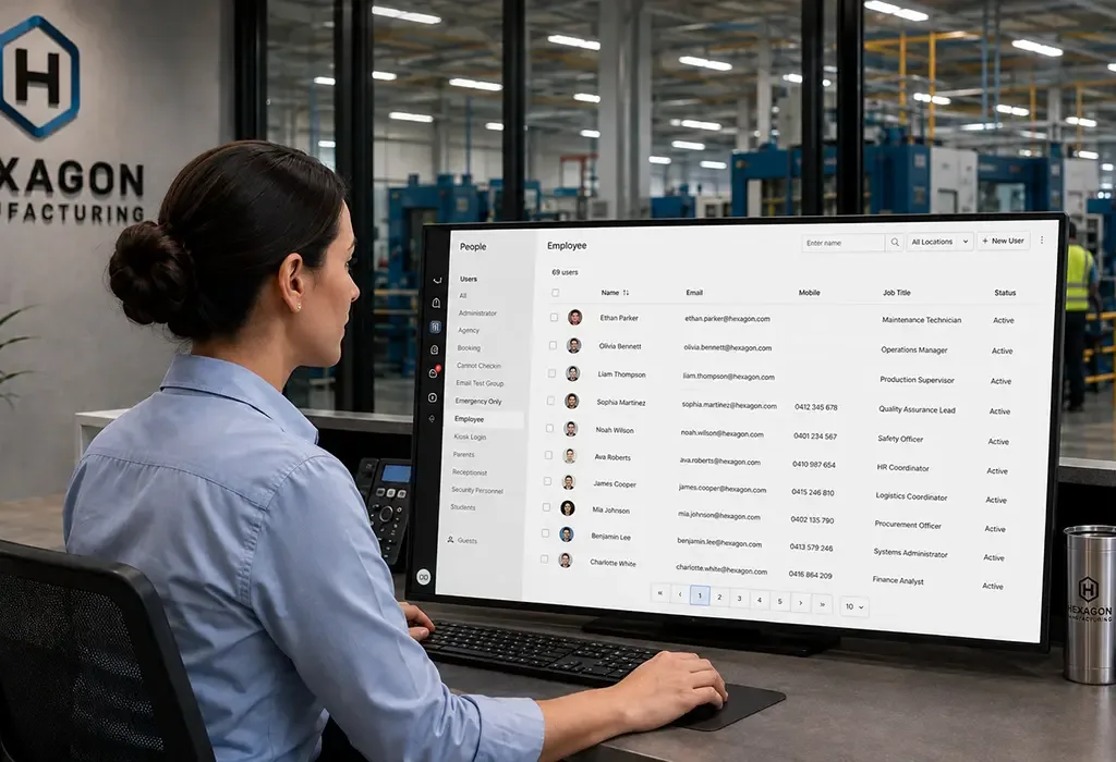 Manufacturing Visitor Management Software Dashboard