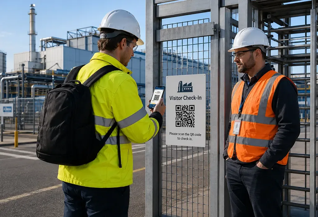 QR Code Check-in for Manufacturing facility
