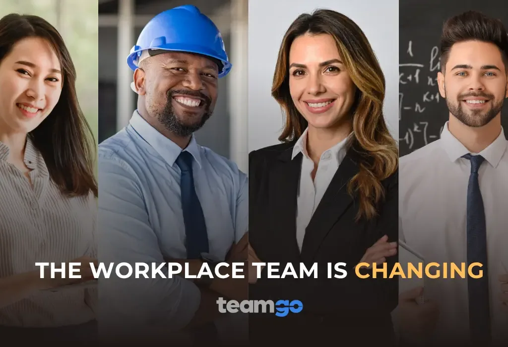 Modern workplace team including employees, contractors and service providers