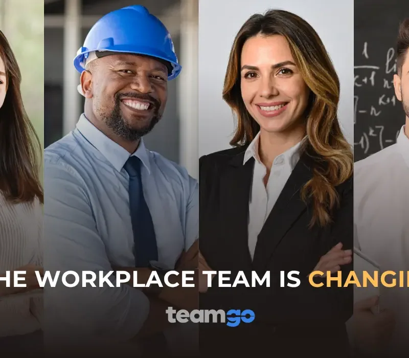 Modern workplace team including employees, contractors and service providers